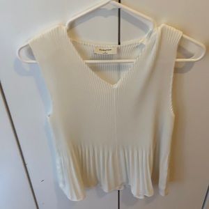 aritzia pleated woven tank top
